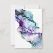 Invitation RÉCEPTION | Abstraite encre d'aquarelle Indigo Tur (Dos)