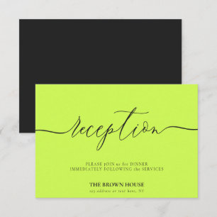 Invitation réception après dîner Cyber Lime Jet Black