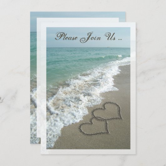 Invitation Réception après mariage Destination Coeurs de plag (Devant / Derrière)