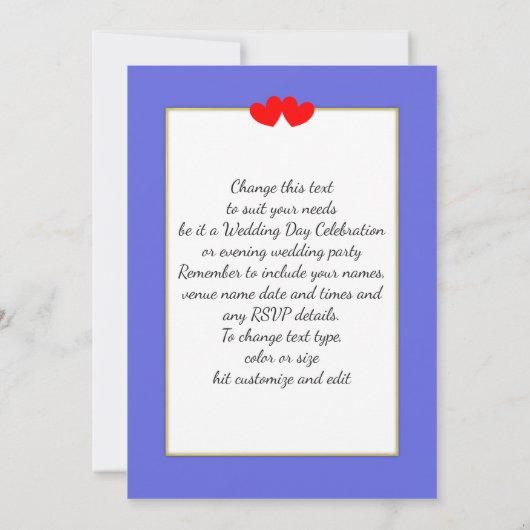 Invitation Réception après mariage Sunny Beach Scène (Dos)