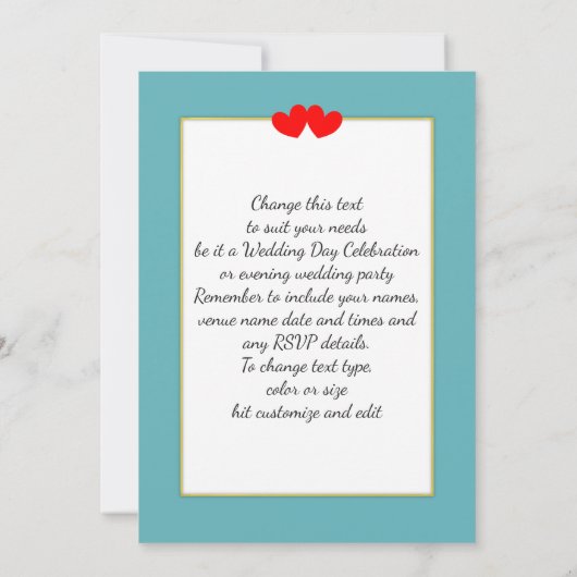 Invitation Réception après mariage Sunny Beach Scène (Dos)