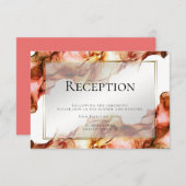 Invitation RÉCEPTION | Aquarelle Abstraite Couleurs d'automne (Devant / Derrière)