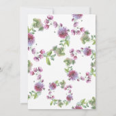 Invitation Réception aquarelle de fleurs sauvages pour un bon (Dos)