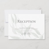 Invitation Réception | Aquarelle Dusty Sage Foliage de bois (Devant)