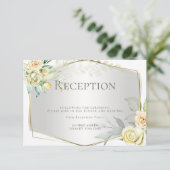 Invitation Réception | Aquarelle Ivoire Jaune Blush Roses (Debout devant)