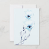 Invitation Réception | Aquarelle Sky Blue Anemone Flowers (Dos)