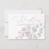 Invitation RÉCEPTION | Aquarelle tendance Eucalyptus Foliage (Devant)