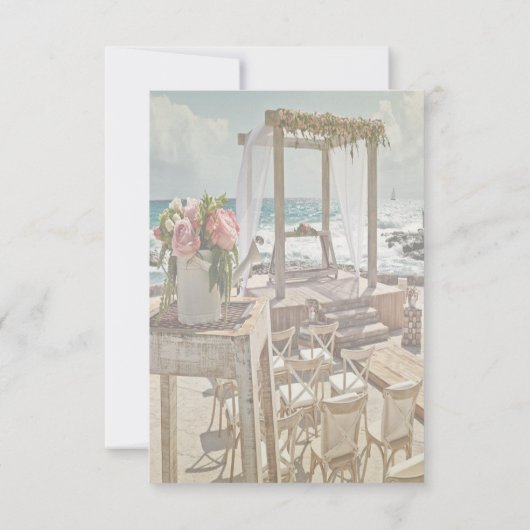 Invitation Réception Arche Florale Mariage Plage (Dos)