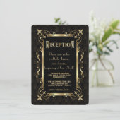 Invitation Réception Art Déco Or des Années Folles Royales (Debout devant)