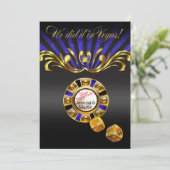 Invitation Réception Art Nouveau Vegas | or bleu (Debout devant)