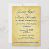 Invitation Réception Art Nouveau Vegas | or bleu (Dos)