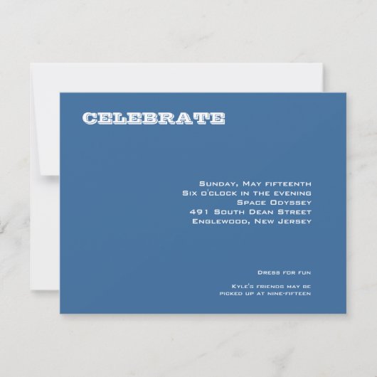 Invitation Réception Ashton Bar Mitzvah (Devant)
