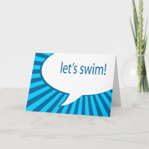 Invitation réception au bord de la piscine ! bulle comique de
