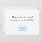 Invitation Réception au bord de la piscine Chevron bleu et (Dos)