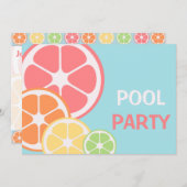 Invitation Réception au bord de la piscine d'agrume (Devant / Derrière)