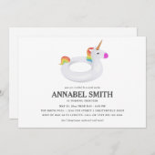 Invitation Réception au bord de la piscine d'anniversaire de (Devant / Derrière)