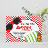 Invitation Réception au bord de la piscine de natation - (Debout devant)