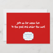 Invitation Réception au bord de la piscine de natation - (Dos)