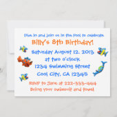 Invitation Réception au bord de la piscine fraîche (Dos)