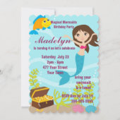 Invitation Réception au bord de la piscine magique de sirènes (Devant)