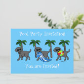 Invitation Réception au bord de la piscine noire fraîche de (Debout devant)