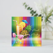 Invitation Réception au bord de la piscine tropicale de (Debout devant)