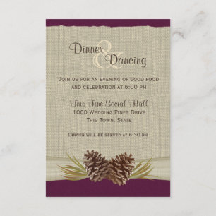 Invitation Réception aux Cônes de Pin et au Burlap Plum