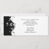 Invitation Réception avec des fleurs et des volutes en argent (Dos)