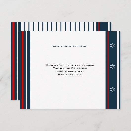 Invitation Réception Bar De Baseball Mitzvah (Devant / Derrière)