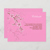 Invitation Réception Bat mitzvah en fleurs roses Gabriella (Devant / Derrière)