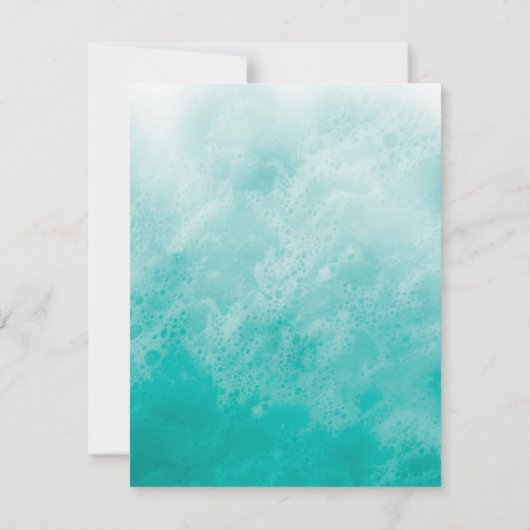 Invitation Réception Bat mitzvah Turquoise Beach Waves (Dos)