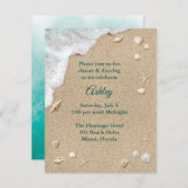 Invitation Réception Bat mitzvah Turquoise Beach Waves (Devant / Derrière)