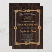 Invitation Réception BBQ Rustique Corde Nous Nous Sommes Mari (Devant / Derrière)