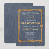 Invitation Réception BBQ Rustique Occidental Corde Nous Avons (Devant / Derrière)