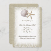 Invitation Réception Beach Pearl et Lace (Devant / Derrière)