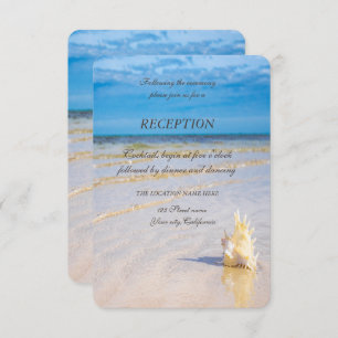 Invitation Réception Beach Waves Seashell