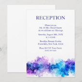 Invitation Réception Bleue et Violette d'Aquarelle Moderne (Devant / Derrière)