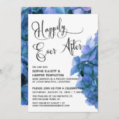 Invitation Réception Blue Hydrangea Happily Ever After (Devant / Derrière)