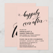 Invitation Réception Blush de Scénario Cœurs Pour Toujours (Devant / Derrière)