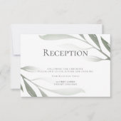 Invitation Réception | Branche d'olive vert sauge aquarelle (Devant)