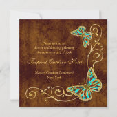 Invitation RÉCEPTION Brown de l'aqua or country mariage (Dos)