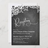 Invitation Réception Calligraphie Tableau Noir & Mariage Dent (Devant)