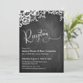 Invitation Réception Calligraphie Tableau Noir & Mariage Dent (Debout devant)
