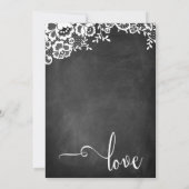 Invitation Réception Calligraphie Tableau Noir & Mariage Dent (Dos)