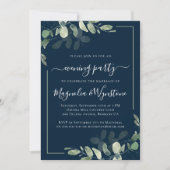 Invitation Réception Chic Eucalyptus Navy Blue Wedding (Devant)