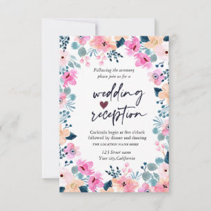 Invitation Réception Chic Garden Rose Flowers