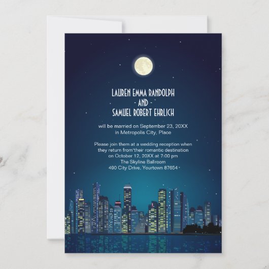 Invitation Réception City Skyline uniquement (Devant)