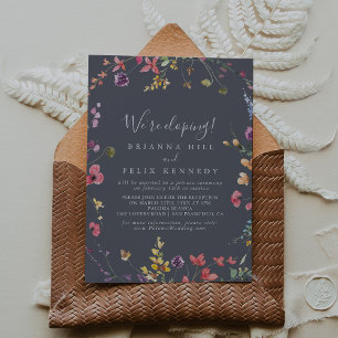 Invitation Réception classique Blue Wild Elopement