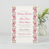 Invitation Réception classique de mariage floral de cygne per (Debout devant)