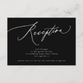 Invitation Réception classique Noir Blanc Mariage (Devant)